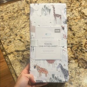 Pottery Barn Kids Safari Tencel Crib Sheet - Multicolor